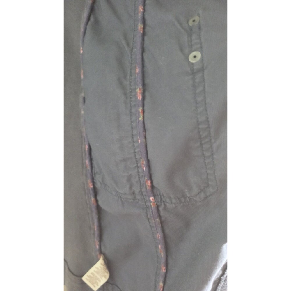 Free People Utility Trench Coat Jacket Women’s Sz 8 Gray Mixed Media Boho Cargo - Picture 10 of 12